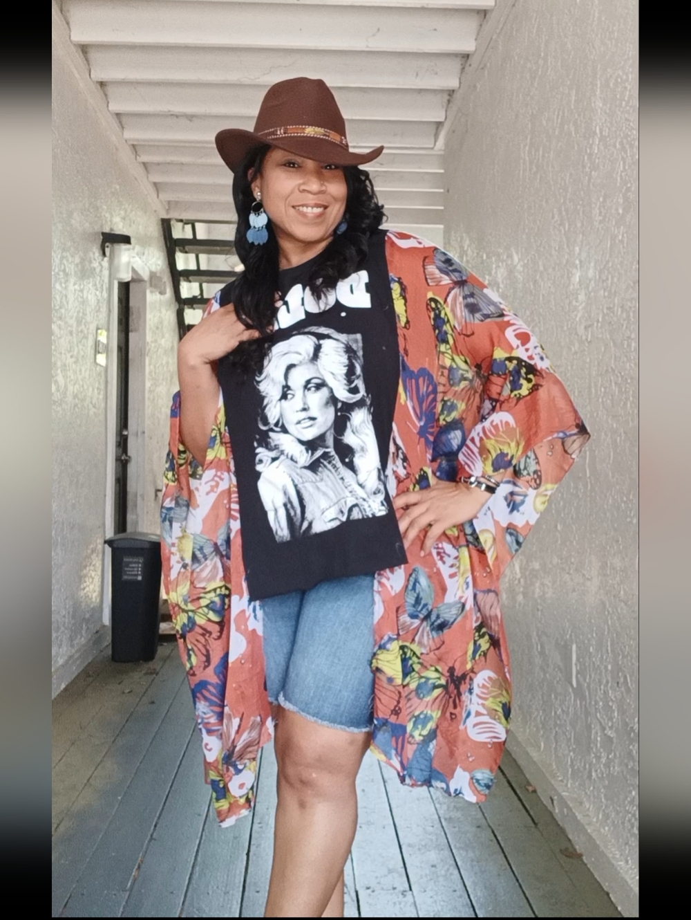 Upcycled DOLLY Graphic Tee Poncho